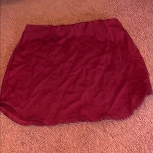 burgundy mini skirt
